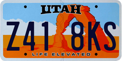 UT license plate Z418KS