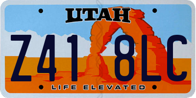 UT license plate Z418LC