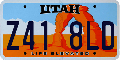 UT license plate Z418LD