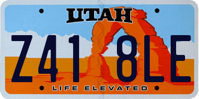 UT license plate Z418LE