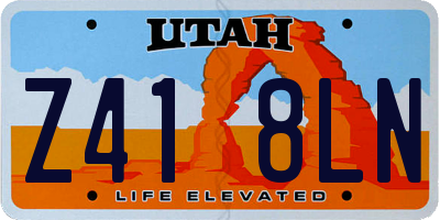 UT license plate Z418LN