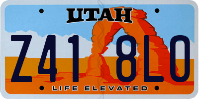 UT license plate Z418LO