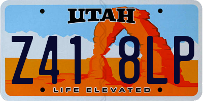 UT license plate Z418LP