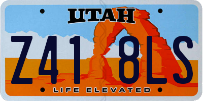UT license plate Z418LS