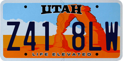 UT license plate Z418LW