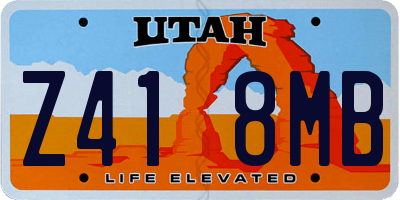 UT license plate Z418MB