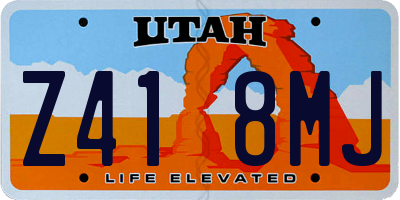 UT license plate Z418MJ