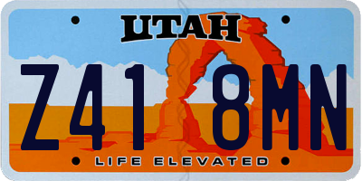 UT license plate Z418MN