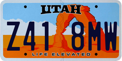 UT license plate Z418MW