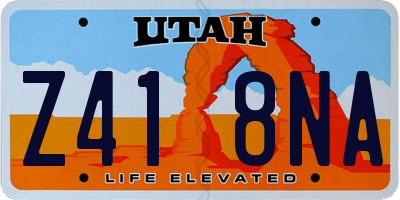 UT license plate Z418NA