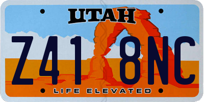 UT license plate Z418NC