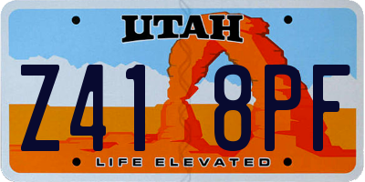 UT license plate Z418PF