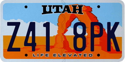 UT license plate Z418PK