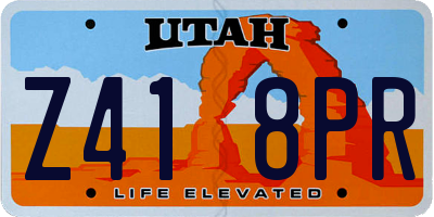 UT license plate Z418PR