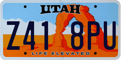 UT license plate Z418PU
