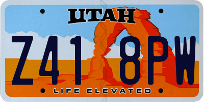 UT license plate Z418PW