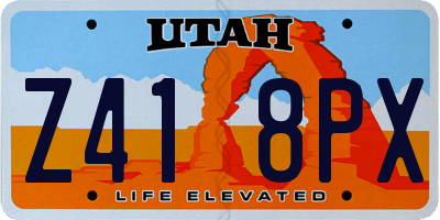 UT license plate Z418PX