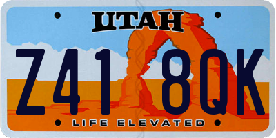 UT license plate Z418QK
