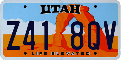 UT license plate Z418QV