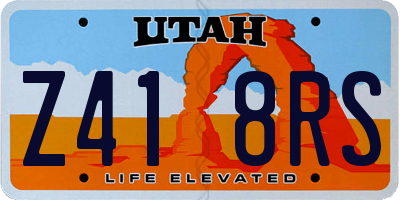UT license plate Z418RS