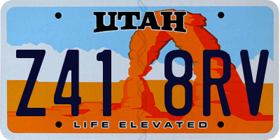 UT license plate Z418RV