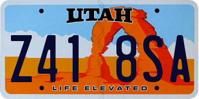 UT license plate Z418SA