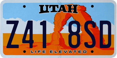 UT license plate Z418SD