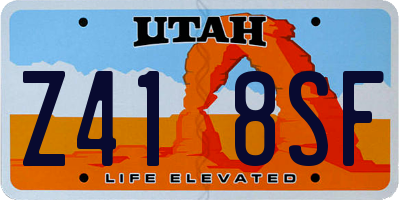 UT license plate Z418SF