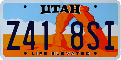 UT license plate Z418SI