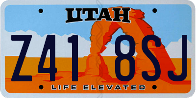 UT license plate Z418SJ