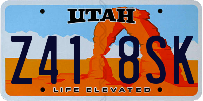 UT license plate Z418SK