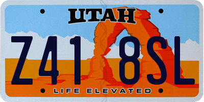 UT license plate Z418SL