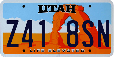 UT license plate Z418SN