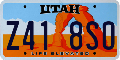 UT license plate Z418SO