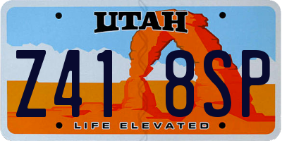 UT license plate Z418SP