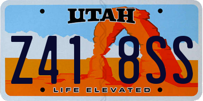 UT license plate Z418SS