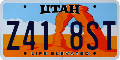 UT license plate Z418ST