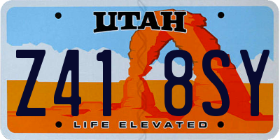 UT license plate Z418SY