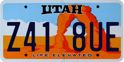 UT license plate Z418UE