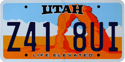 UT license plate Z418UI