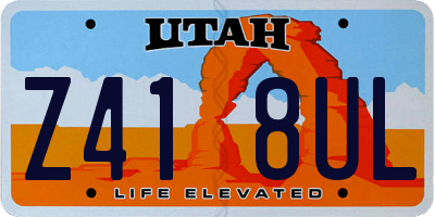 UT license plate Z418UL