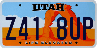 UT license plate Z418UP
