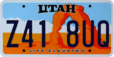 UT license plate Z418UQ