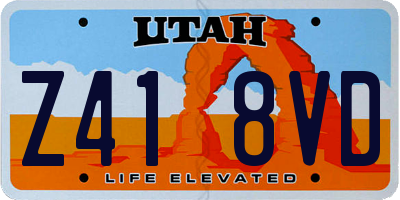 UT license plate Z418VD