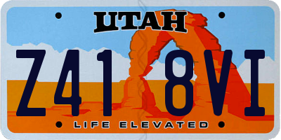 UT license plate Z418VI