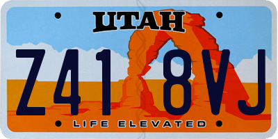 UT license plate Z418VJ