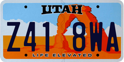 UT license plate Z418WA