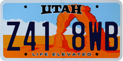 UT license plate Z418WB