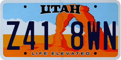 UT license plate Z418WN