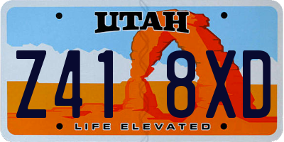 UT license plate Z418XD